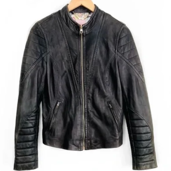 Ted Baker Jackets & Blazers - Ted Baker Black Leather Moto Jacket